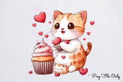 Valentine Cat Kitty Clipart PNG Product Image 1