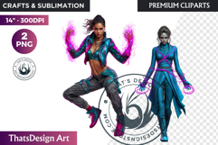 Urban Neon Witch Sublimation Graphics, Cyberpunk PNG Product Image 1