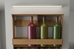 Wall Mounted Wine Rack with Glass Holder Modern Wood Wine Sh Product Image 5