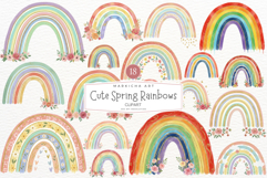 Cute Spring Rainbows Clipart Product Image 1