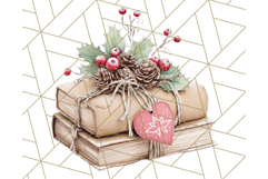 Christmas Book Clipart, Festive Reading PNG Illustrations Product Image 5