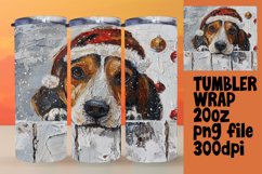 Holiday Peeking Dog Design Winter Tumbler Wrap Sublimation Product Image 1