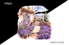 Watercolor Lavender Porch Clipart Product Image 1