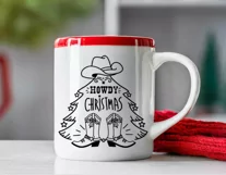 Cowboy Christmas svg, png Howdy Christmas printable file cut Product Image 4