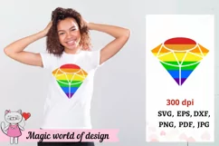 LGBT diamond Svg , Gay Pride Svg Files, Lesbian, Rainbow Product Image 1