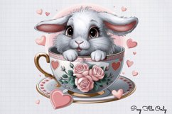Valentines Day Bunny Cups Clipart PNG Product Image 1