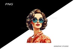 Retro Comic Style Pop Art Girls Clipart Png Product Image 1