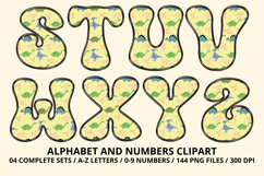 Cute Dinisaur Alphabet &amp; Numbers PNG - 300 DPI Clipart Product Image 4