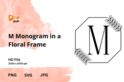 Monogram in a Floral Frame Product Image 1
