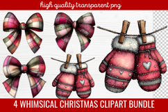 4 Whimsical Christmas Clipart | Cute Festive Holiday PNG Product Image 1