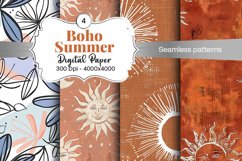 Summer Boho digital paper Seamless backgrounds Product Image 1