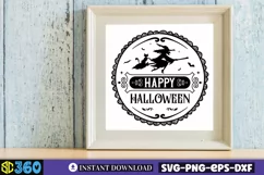 Happy halloween SVG, Vintage Halloween Sign SVG Product Image 4