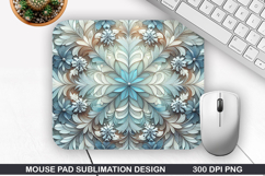 Snowflakes Mouse Pad Sublimation, Christmas Mouse Pad PNG Product Image 1