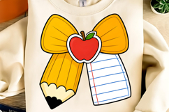 Teacher Pencil Paper Bow PNG, CUSTOM Name Teacher, Teacher Product Image 2