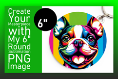 Artful Round Design for Keychains , Dog Product Image 1