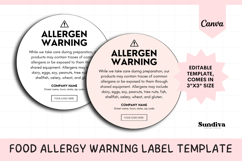 Food Allergy Warning Label Canva Template 3 Product Image 1