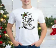 Cowboy Christmas printable svg, png Cowboy boots and hat cut Product Image 6