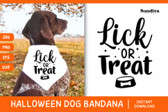 Funny Halloween Dog Bandana Quote SVG | Lick Or Treat Product Image 1