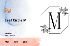 Leaf Circle Monogram - Elegant Botanical Letter JPG|PNG|SVG Product Image 1