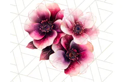 Gothic Floral PNG, Dark Aesthetic Flowers Clipart Print Product Image 5