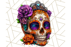 Bright Sugar Skull PNG Clipart, Halloween Colorful Skull Png Product Image 5