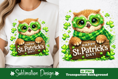 Cute Owl Happy St. Patrick’s Day Sublimation Design Product Image 1