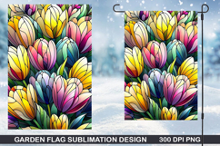 Flowers Garden Flag Sublimation| Spring Garden Flag PNG Product Image 1