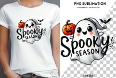 Adorable Spooky Ghost Sublimation Design for T-Shirt Product Image 1
