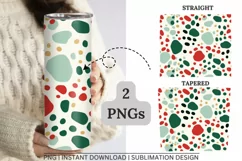 20oz Skinny Tumbler Sublimation, Christmas Leopard Design Product Image 2