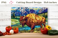 Stained Glass Bison Cutting Board, Nature Cutting Board PNG Product Image 1