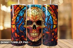 Stained Glass Halloween Skull | Skull 20 oz Skinny Tumbler Product Image 1