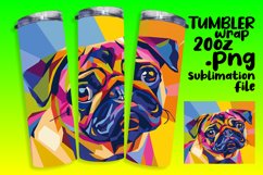 Abstract Dog Art Tumbler Wrap 20oz Sublimation Product Image 1