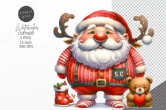 Christmas clipart, Funny Santa clipart, Winter clipart Product Image 1