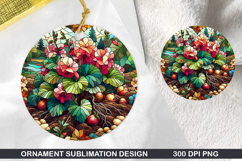 Flower Stained Glass Ornament PNG, Digital Download File Product Image 1
