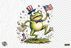 Patriotic Whimsical Frogs PNG Clipart Product Image 1