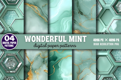 Wonderful Mint Digital Background Paper PNG Product Image 1