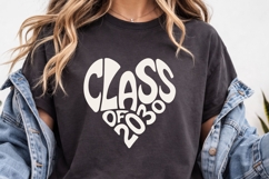 Class of 2030 SVG PNG | Heart Graduation Cut File | Senior Product Image 3