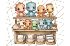 Cute Cartoon Dinosaur Clipart PNG, Prehistoric Animals PNG Product Image 5
