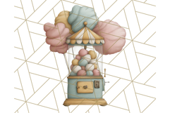 Vintage Carnival Animals Clipart PNG, Retro Circus Elements Product Image 5