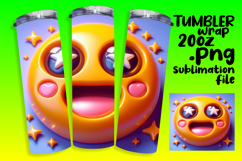 Sublimation-Ready 20oz Design , 3D Emoji Product Image 1