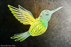 3d bird lantern svg template, paper hummingbird lamp Product Image 4