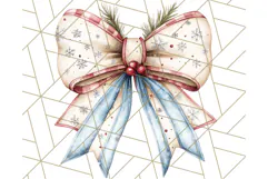 Muted Cozy Christmas Bows PNG Clipart, Winter Holiday Png Product Image 5