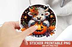 Halloween Highland Cow Sticker| Halloween Sticker Product Image 1
