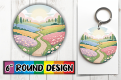 Cozy Circle Car Coaster Sublimation, Spring Product Image 1