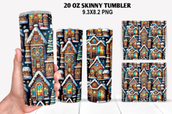 House Skinny Tumbler 20oz Wrap Design, Christmas Tumbler Product Image 1