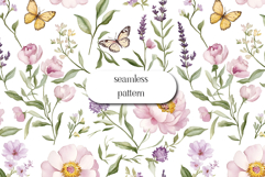Wildflowers Digital Paper , Flowers Scrapbook, Meadow paper Product Image 1
