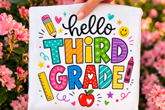 Hello Third Grade School Supplies PNG Product Image 1