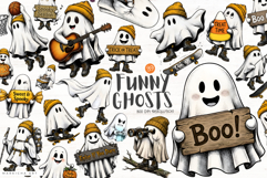 Funny Ghosts Clipart Product Image 1
