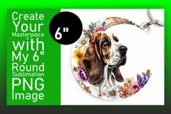 Fashionable Round Dog Sublimation Keychain Product Image 1