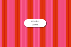 Seamless Pink &amp; Red Stripe Pattern | Valentine Background Product Image 1